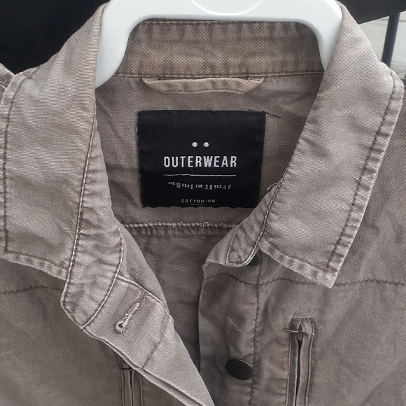 US Cotton On Utility Jacket sz 6 grunge Coat - Picture 3 of 9